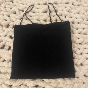 womens black crop top